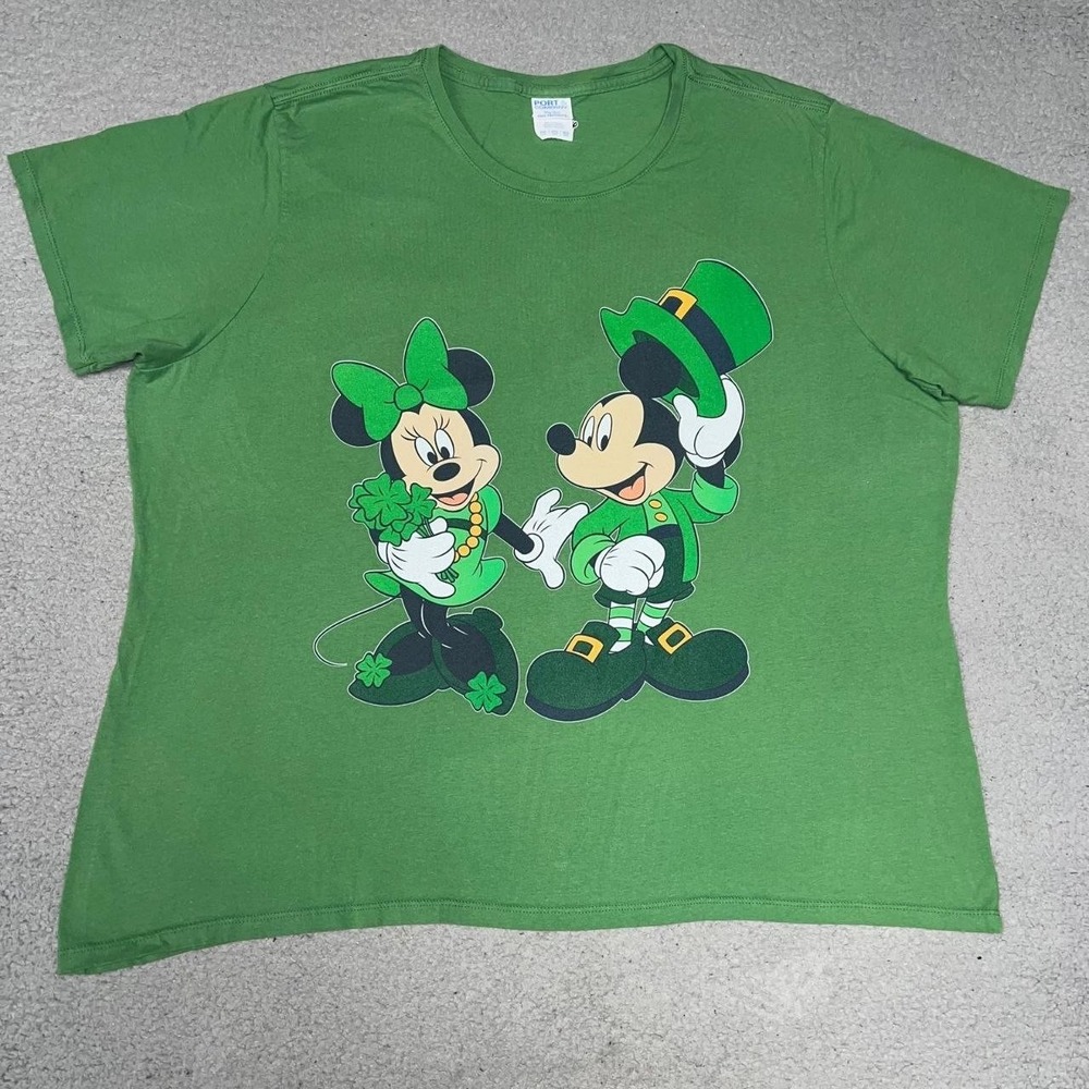 Disney Mickey & Minnie Leprechaun T Shirt Men's 3XL XXXL Green St Patrick's Day